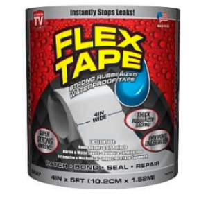 Flex Seal TFSGRYR0405 Repair Tape, 5 ft L, 4 in W, Gray