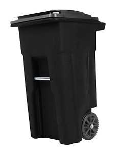 CAN TRASH TWO WHEEL BLACK 32GA