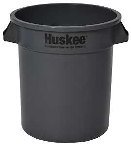 Continental Commercial 1001GY Trash Receptacle, 10 gal, Plastic, Gray