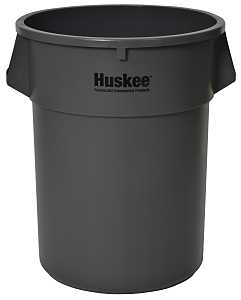 Continental Commercial 5500GY Trash Receptacle, 55 gal, Plastic, Gray