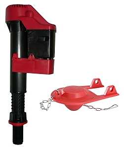 Korky 818Z Fill Valve and Flapper Kit, Rubber Body, Black/Red, Anti-Siphon: Yes
