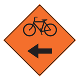 BIKE LANE - BIKE SYMBOL WITH ARROW LEFT (DIAMOND)