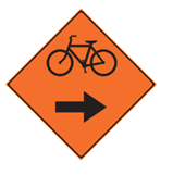 BIKE LANE - BIKE SYMBOL WITH ARROW RIGHT (DIAMOND)