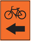 BIKE LANE - SYMBOL, ARROW LEFT