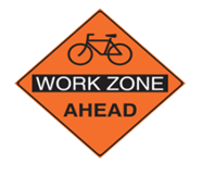BIKE LANE - WORK ZONE AHEAD