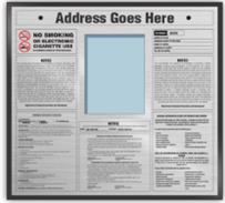 BRUSHED ALUMINUM ALL IN ONE HPD SIGN - SNAP FRAME - ACRYLIC BACKER
