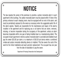 CARBON MONOXIDE SIGN