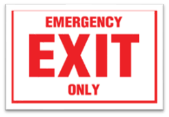 EMERGENCY EXIT ONLY SIGN