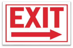EXIT RIGHT ARROW SIGN