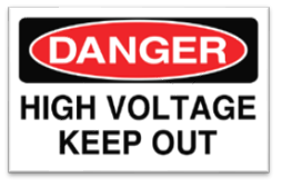 HIGH VOLTAGE KEEP OUT SIGN