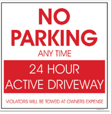 NO PARKING VIOLATORS WILL BE TOWED SIGN
