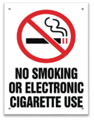 NO SMOKING ELECTRONIC CIGARETTE BI-LINGUAL SIGN