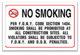NO SMOKING FDNY SIGN