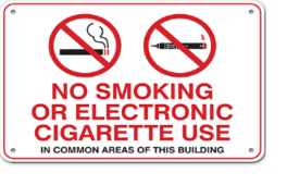 NO SMOKING OR ELECTRIC CIGARETTE USE SIGN
