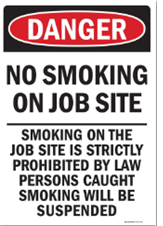 NO SMOKING, SMOKER WILL BE SUSPENDED SIGN