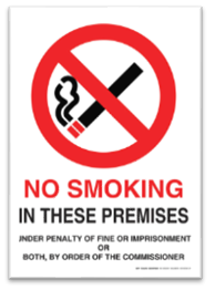 NO SMOKING UNDER PENALTY SIGN