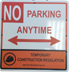NYC DOT NO PARKING ANYTIME ARROW LEFT AND RIGHT