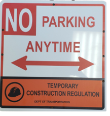 NYC DOT NO PARKING ANYTIME ARROW LEFT AND RIGHT