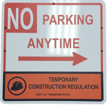 NYC DOTNO PARKING ANYTIME ARROW RIGHT