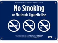 NYC NO SMOKING OR ELECTRONIC CIGARETTE SIGN