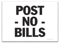 POST NO BILLS SIGN