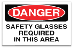 SAFETY GLASSES REQUIRED IN THIS AREA SIGN