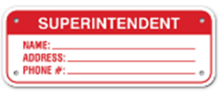 SUPERINTENDENT CONTACT INFO SIGN
