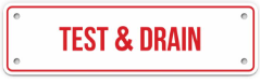 TEST AND DRAIN SIGN