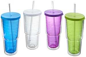 Arrow Plastic 00015 Travel Tumbler, 24 oz Capacity, Plastic, Insulated