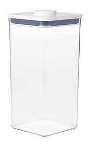 Good Grips POP 11233400 Food Container, 6 qt Capacity, Plastic, Clear, 6-1/2 in L, 6-1/2 in W, 12.6 in H