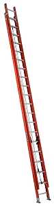 Louisville FE3240 Extension Ladder, 449 in H Reach, 300 lb, 1-1/2 in D Step, Fiberglass, Orange