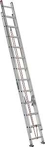 Louisville L-2324-24 Extension Ladder, 286 in H Reach, 200 lb, 1-1/2 in D Step, Aluminum