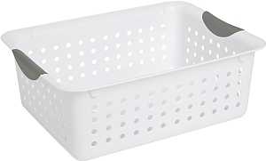 Sterilite Ultra 16248006 Storage Basket, 0.9 cu-ft Capacity, Plastic, White