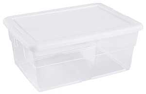 Sterilite 16448012 Storage Box, 16 qt Capacity, Plastic, White