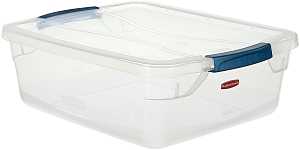 Rubbermaid Clever Store RMCC160000 Storage Container, Plastic, Clear, 18.75 in L, 13.375 in W, 5.625 in H