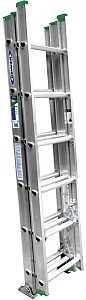 Werner D1216-3 Extension Ladder, 15 ft H Reach, 225 lb, Aluminum