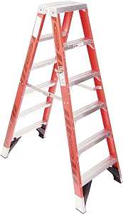 WERNER T7400 Series T7408 Step Ladder, 12 ft Max Reach H, 7-Step, 375 lb, Type IAA Duty Rating, 3 in D Step