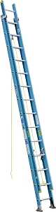 Werner D6028-2 Extension Ladder, 27 ft H Reach, 250 lb, Fiberglass