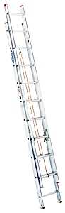 Werner D1124-2 Extension Ladder, 23 ft H Reach, 200 lb, Aluminum
