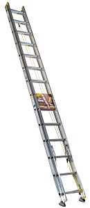 Werner D1228-2 Extension Ladder, 27 ft H Reach, 225 lb, Aluminum