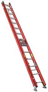 Werner D6224-2 Extension Ladder, 23 ft H Reach, 300 lb, Fiberglass