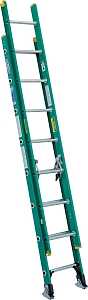 Werner D5916-2 Extension Ladder, 16 ft H Reach, 225 lb, Fiberglass