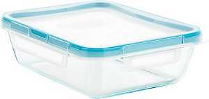 Snapware 1112403 Food Storage Container, 6 Cups Capacity, Glass, Clear, 5 in L, 10 in W, 6-1/2 in H