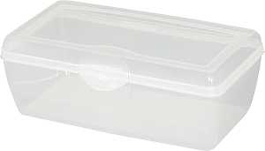 Sterilite 18058606 Storage Box, Plastic, Clear, 13-1/8 in L, 7-5/8 in W, 4-1/2 in H