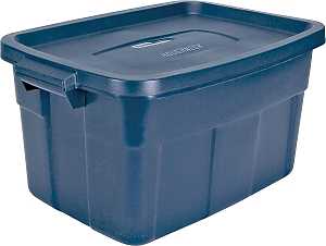 Storage Containers # 9268251 Rubbermaid Roughneck RMRT140008 Nestable Storage Box, Polyethylene, Dark Indigo, 23.9 in L, 15.9 in W, 12.2 in H