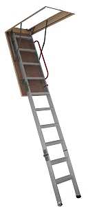 Nuvo Iron ALA255X54 Attic Ladder, Aluminum, Ceiling Opening: 25X53.5 in